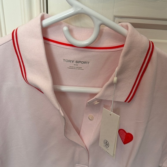 Tory Sport Pink Polo Shirt for Women - Picture 2 of 4